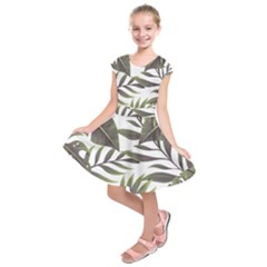 Tropical Leaves Kids  Short Sleeve Dress by goljakoff