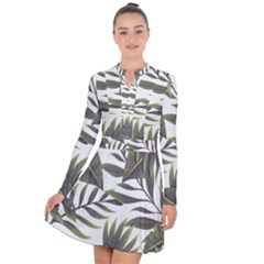 Tropical Leaves Long Sleeve Panel Dress by goljakoff