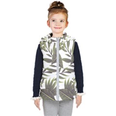 Tropical Leaves Kids  Hooded Puffer Vest by goljakoff