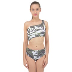 Tropical Leaves Spliced Up Two Piece Swimsuit by goljakoff