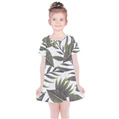 Tropical Leaves Kids  Simple Cotton Dress by goljakoff