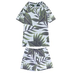 Tropical Leaves Kids  Swim Tee And Shorts Set by goljakoff