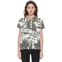 Tropical Leaves Short Sleeve Pocket Shirt by goljakoff