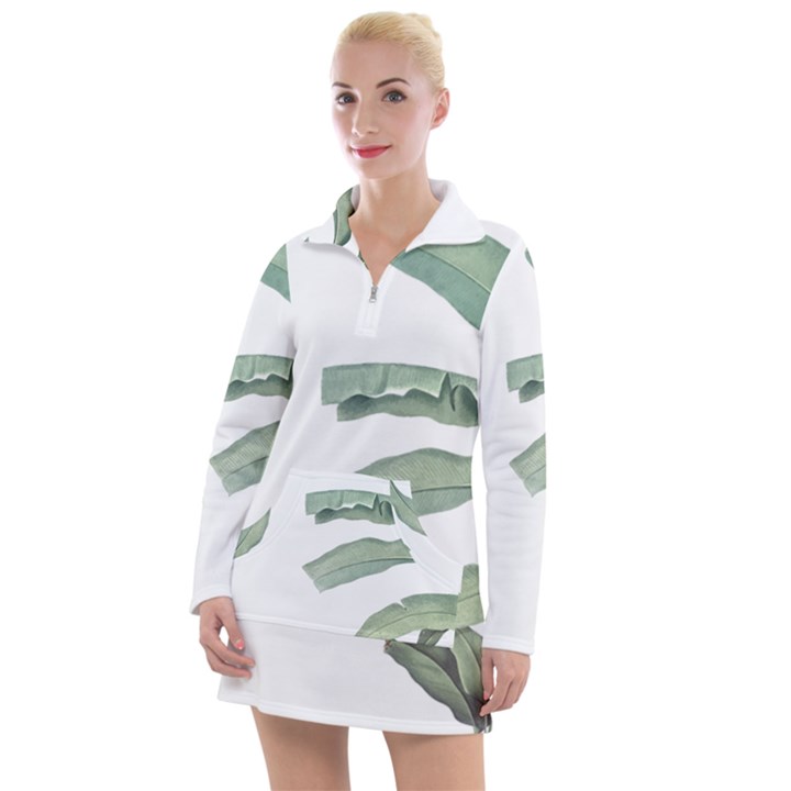 Palm leaves Women s Long Sleeve Casual Dress