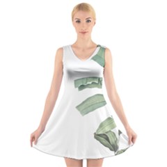 Palm Leaves V-neck Sleeveless Dress by goljakoff