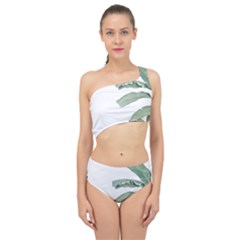 Palm Leaves Spliced Up Two Piece Swimsuit by goljakoff