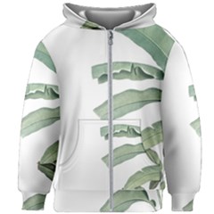 Palm Leaves Kids  Zipper Hoodie Without Drawstring by goljakoff