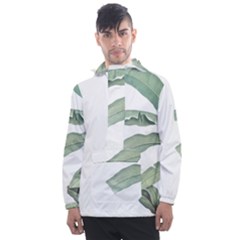 Palm Leaves Men s Front Pocket Pullover Windbreaker by goljakoff