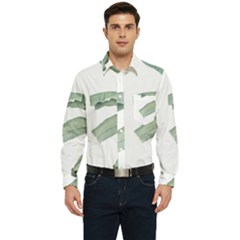 Palm Leaves Men s Long Sleeve Pocket Shirt 