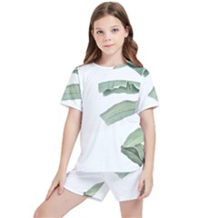 Palm Leaves Kids  Tee And Sports Shorts Set