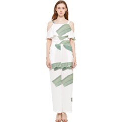 Palm Leaves Draped Sleeveless Chiffon Jumpsuit