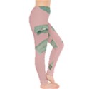 Palm leaf on pink Leggings  View4