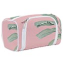 Palm leaf on pink Toiletries Pouch View2