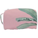 Palm leaf on pink Toiletries Pouch View3