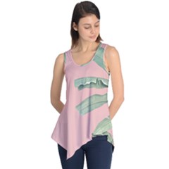 Palm Leaf On Pink Sleeveless Tunic by goljakoff