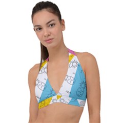 Modern Pineapples Halter Plunge Bikini Top by goljakoff