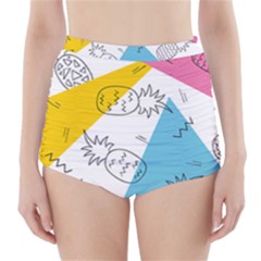 Modern Pineapples High-waisted Bikini Bottoms by goljakoff