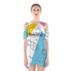 Modern Pineapples Shoulder Cutout One Piece Dress by goljakoff