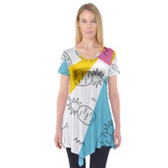 Modern Pineapples Short Sleeve Tunic  by goljakoff