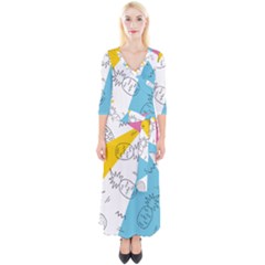 Modern Pineapples Quarter Sleeve Wrap Maxi Dress by goljakoff