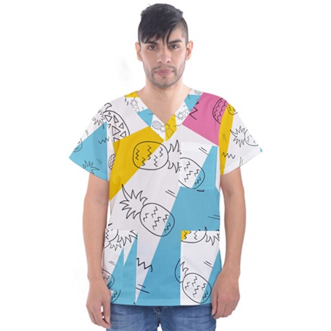 Modern Pineapples Men s V-neck Scrub Top by goljakoff