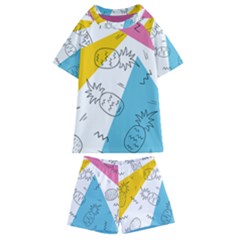 Modern Pineapples Kids  Swim Tee And Shorts Set by goljakoff