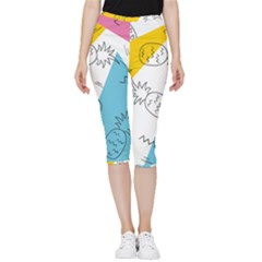 Modern Pineapples Inside Out Lightweight Velour Capri Leggings  by goljakoff