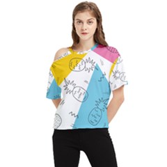 Modern Pineapples One Shoulder Cut Out Tee