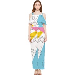 Modern Pineapples Draped Sleeveless Chiffon Jumpsuit