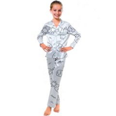 Pineapples Kid s Satin Long Sleeve Pajamas Set by goljakoff