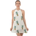 Tropical pineapples Halter Tie Back Chiffon Dress View1