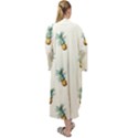 Tropical pineapples Maxi Velour Kimono View2