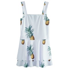 Tropical pineapples Kids  Layered Skirt Swimsuit