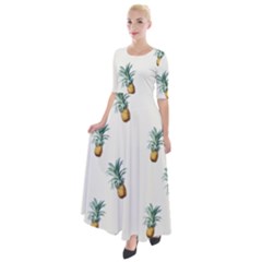 Tropical pineapples Half Sleeves Maxi Dress