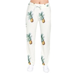 Tropical pineapples Women velvet Drawstring Pants