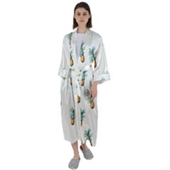 Tropical Pineapples Maxi Satin Kimono by goljakoff