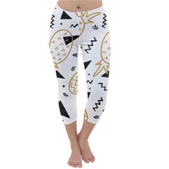 Golden Pineapples Capri Winter Leggings  by goljakoff