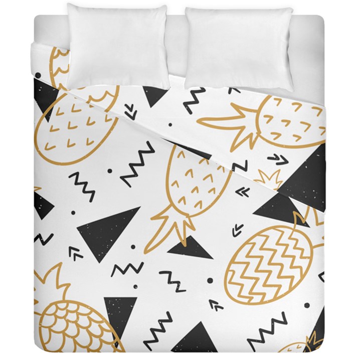 Golden pineapples Duvet Cover Double Side (California King Size)