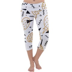 Golden Pineapples Capri Yoga Leggings by goljakoff