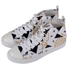 Golden Pineapples Women s Mid-top Canvas Sneakers by goljakoff