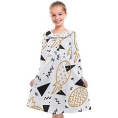 Golden pineapples Kids  Midi Sailor Dress