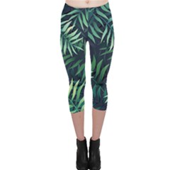 Green Leaves Capri Leggings  by goljakoff