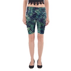 Green Leaves Yoga Cropped Leggings by goljakoff