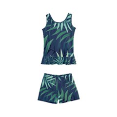 Green Leaves Kids  Boyleg Swimsuit by goljakoff