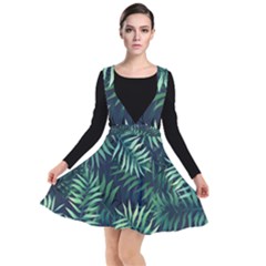 Green Leaves Plunge Pinafore Dress by goljakoff