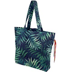 Green Leaves Drawstring Tote Bag by goljakoff