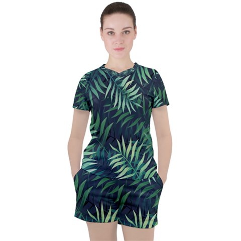 Green Leaves Women s Tee And Shorts Set by goljakoff