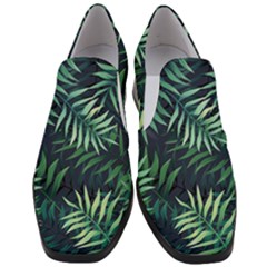 Green Leaves Women Slip On Heel Loafers