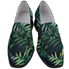 Green Leaves Women s Chunky Heel Loafers by goljakoff