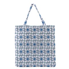 Azulejo Style Blue Tiles Grocery Tote Bag by MintanArt